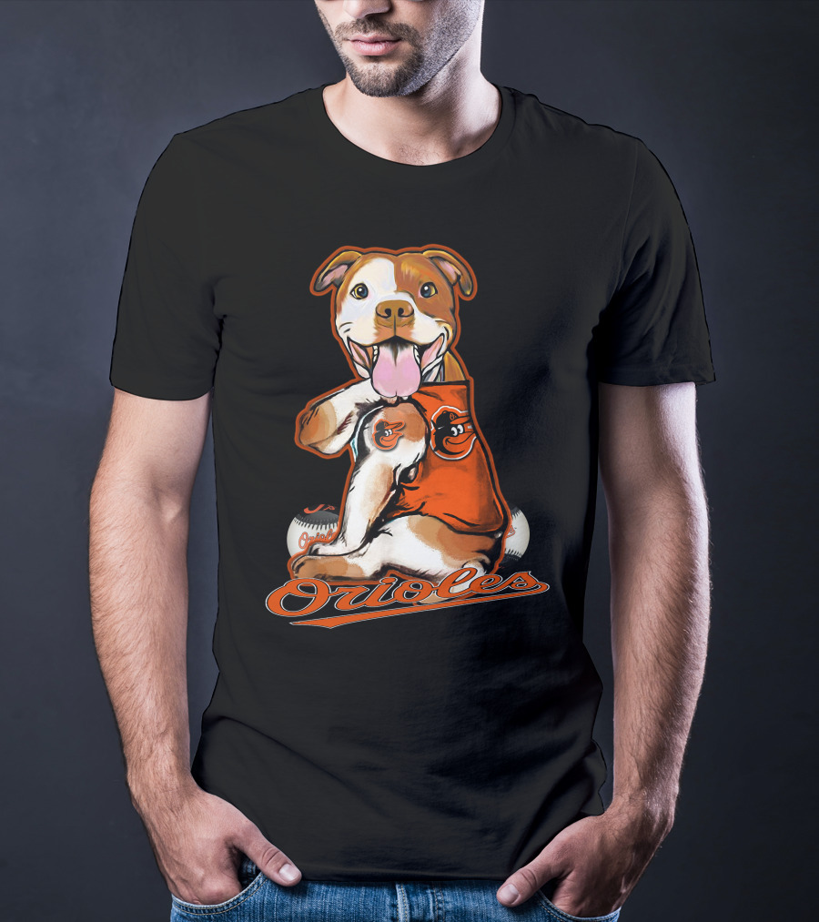 Pittbull Orioles Baseball Team Mascot T-Shirt