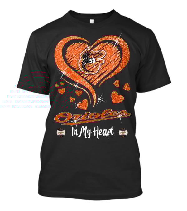 Orioles Heart Sparkle Baltimore Orioles In My Heart T-Shirt