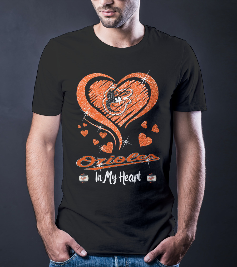 Orioles Heart Sparkle Baltimore Orioles In My Heart T-Shirt