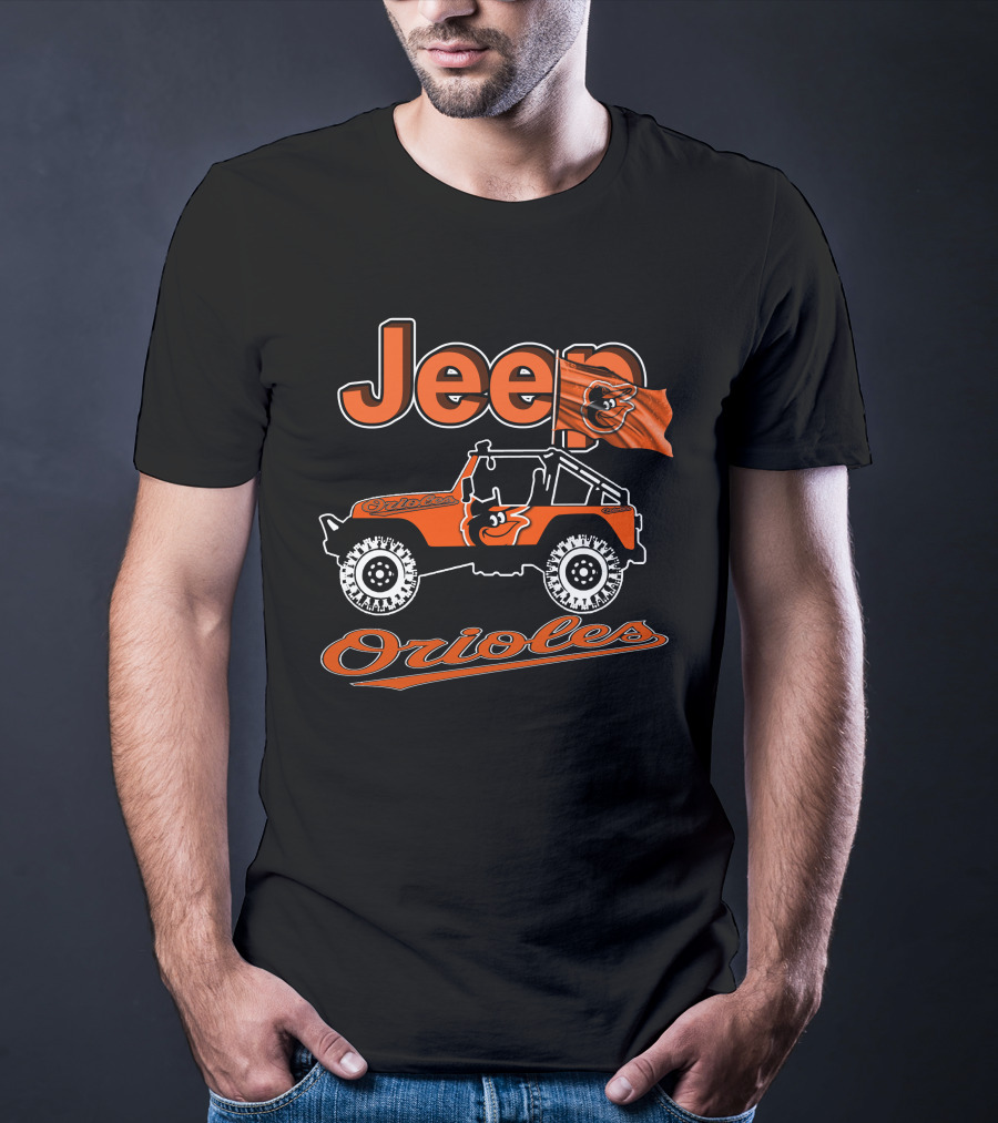 Jeep Orioles Baltimore Orioles Logo Jeep Wrangler Baseball T-Shirt