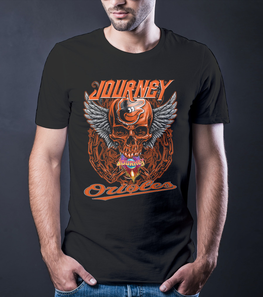 Journey Baltimore Orioles Skull Wings T-Shirt