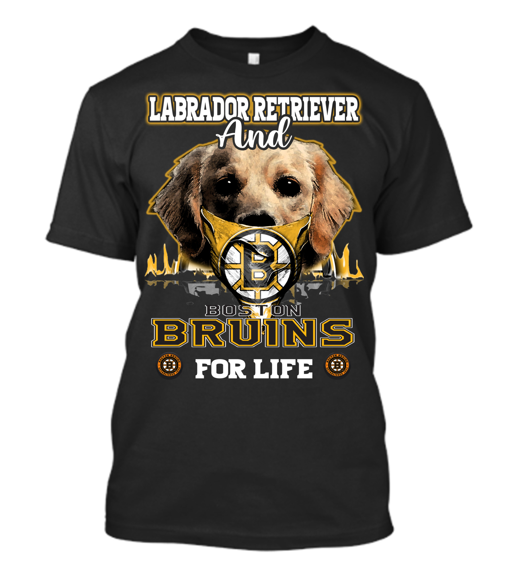 Labrador Retriever And Boston Bruins For Life T-Shirt