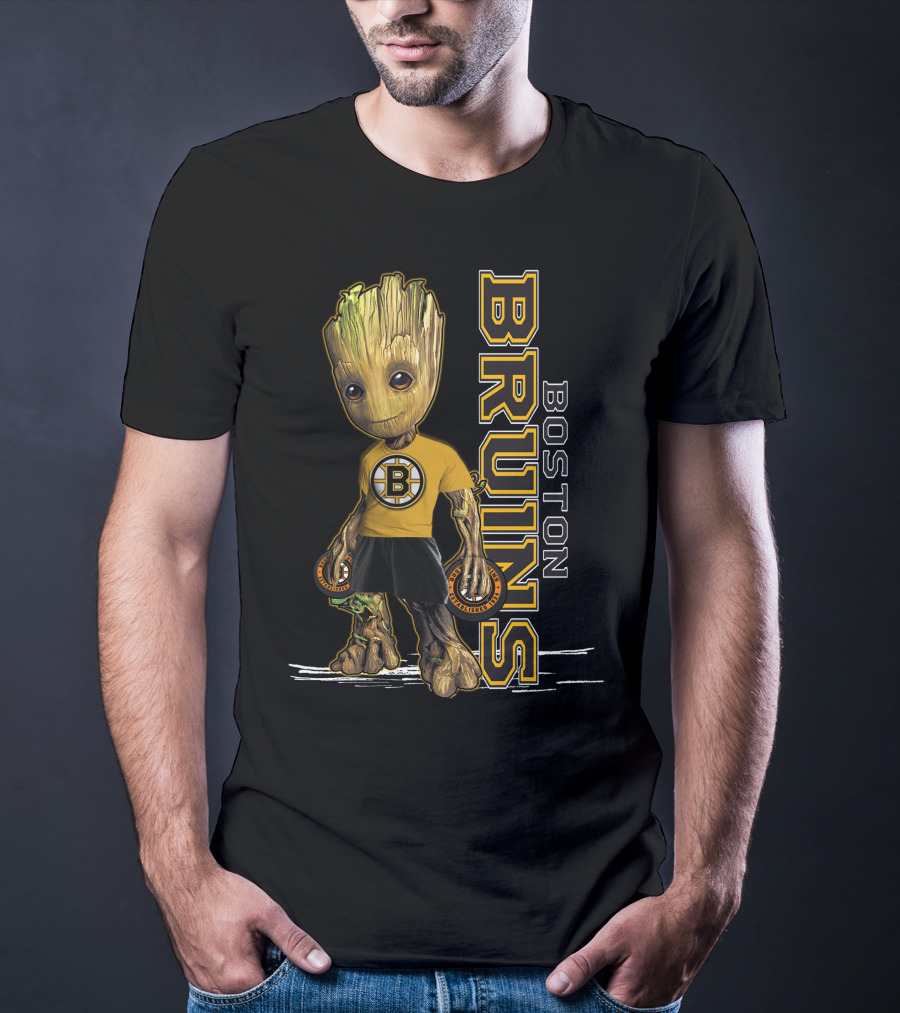 Groot Boston Bruins NHL Hockey Character Crossover T-Shirt