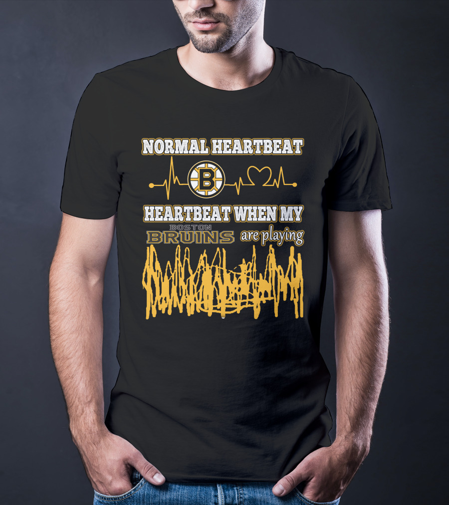Normal Heartbeat Heartbeat When My Boston Bruins Are Playing T-Shirt