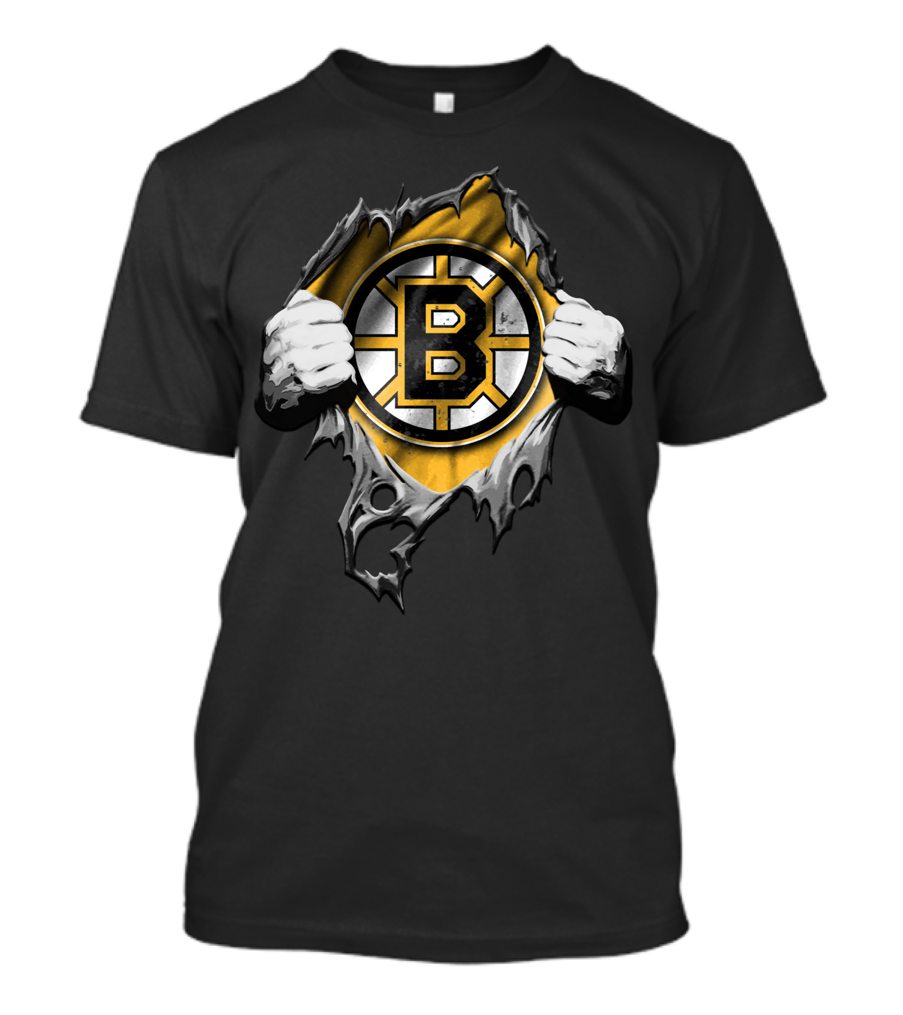 Boston Bruins Torn Ripped T-Shirt