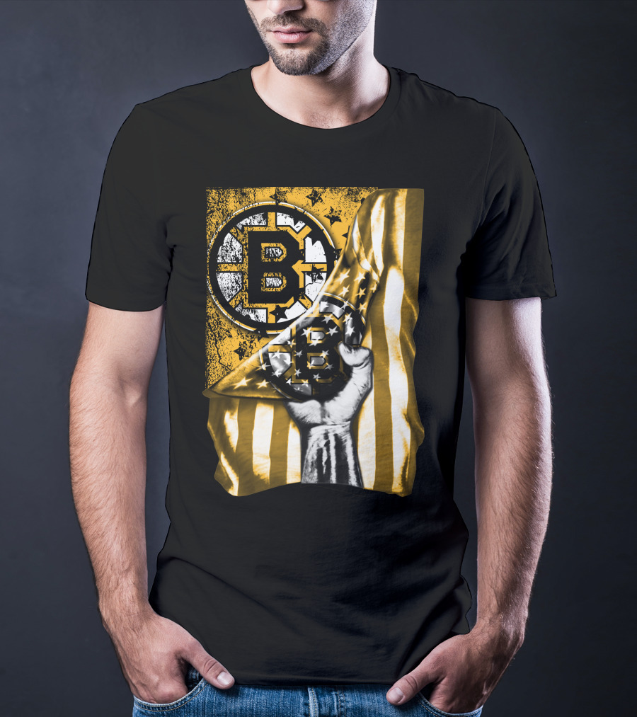 Boston Bruins American Flag Emblem T-Shirt