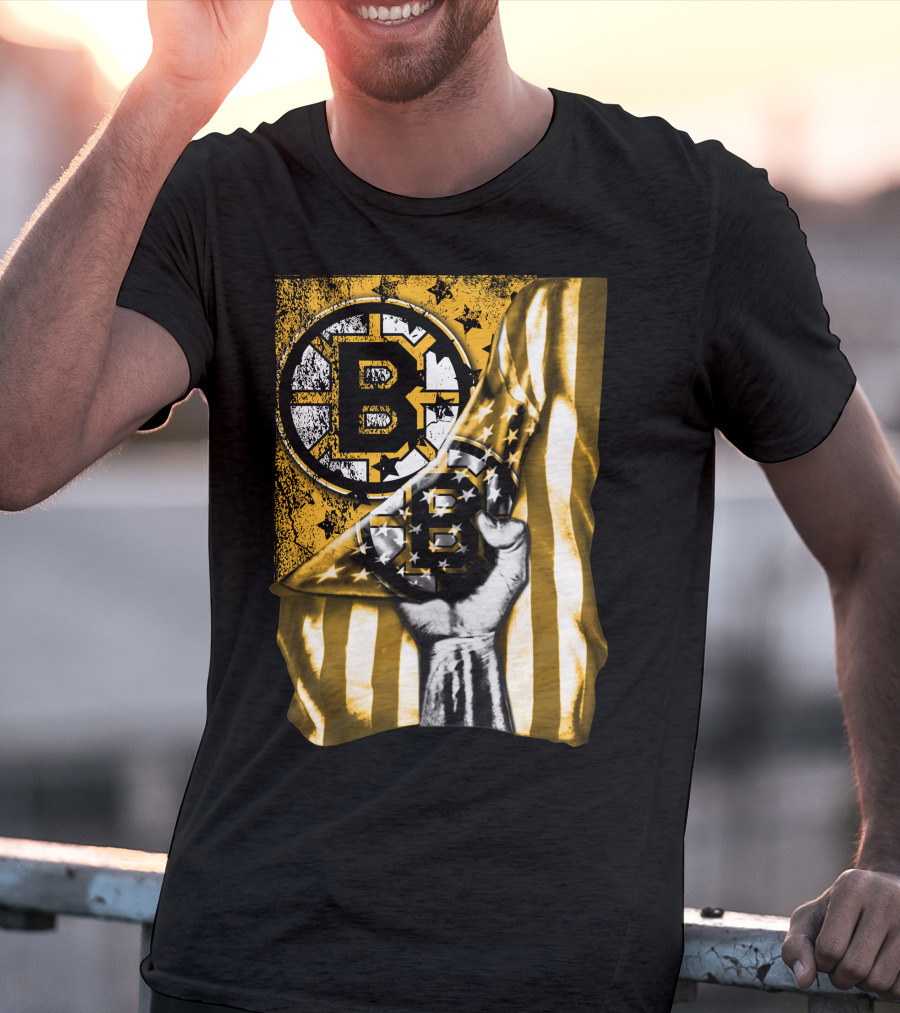 Boston Bruins American Flag Emblem T-Shirt