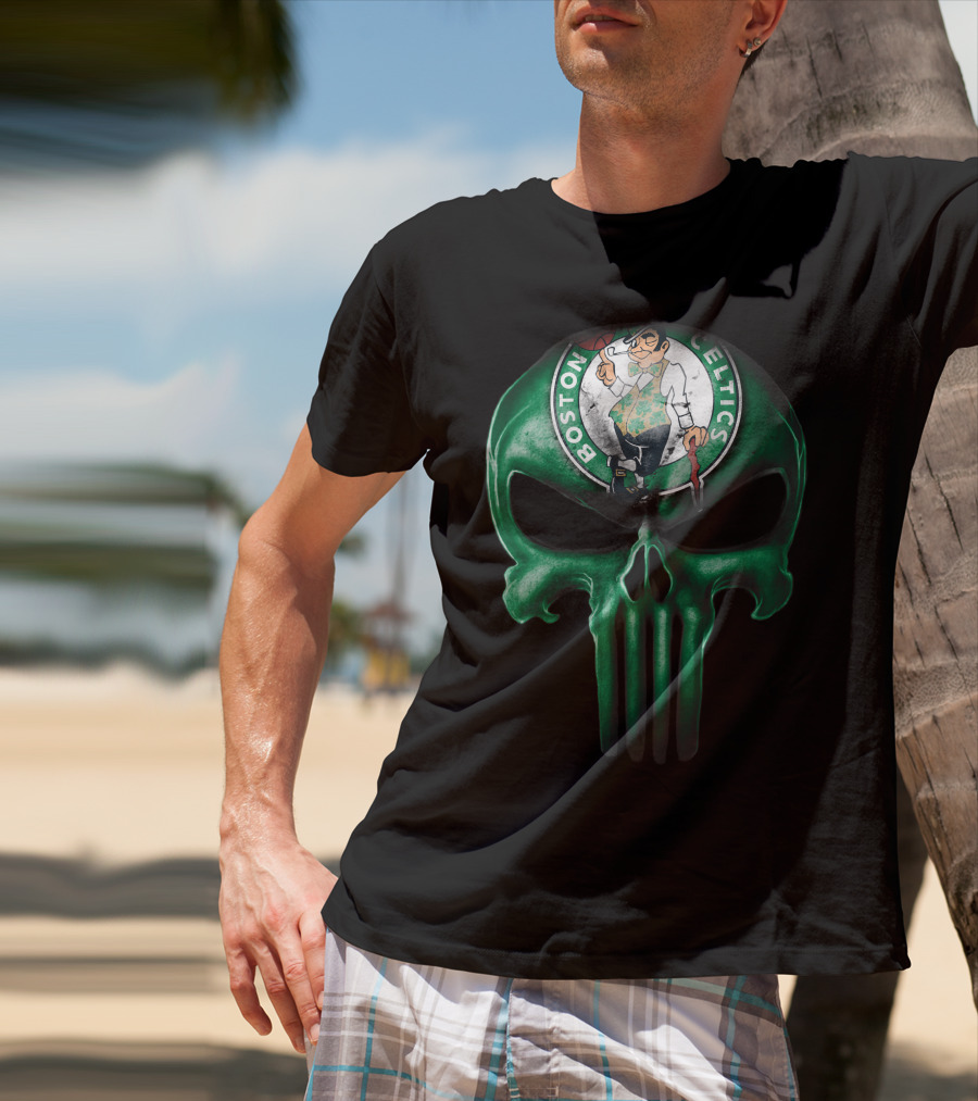 Skull Boston Celtics Punisher T-Shirt