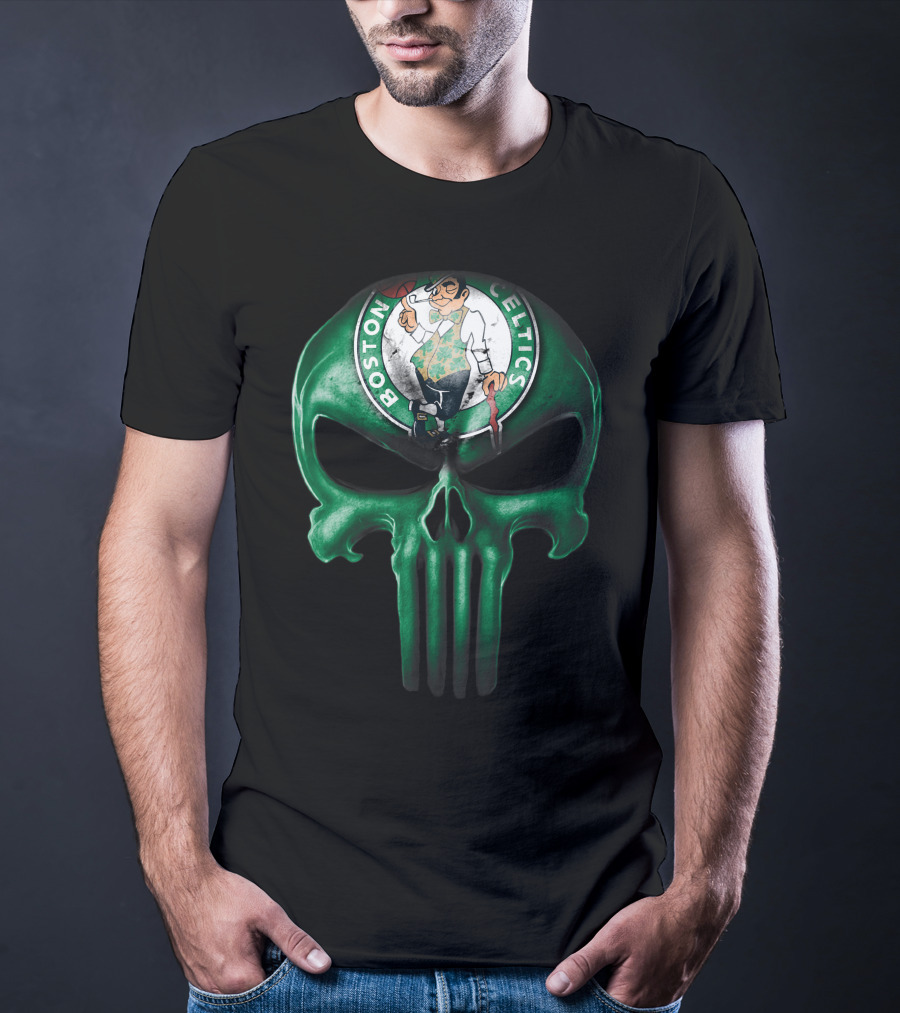 Skull Boston Celtics Punisher T-Shirt