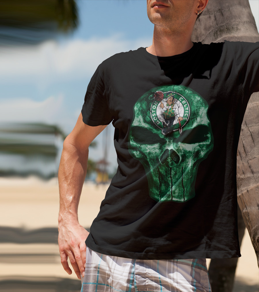 Boston Celtics Green Skull T-Shirt