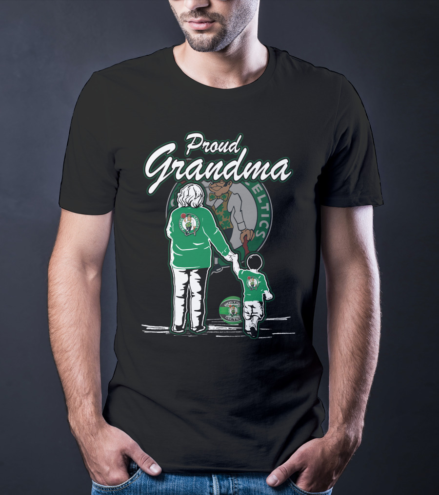 Proud Grandma Boston Celtics Celtics Logo Family Fan T-Shirt