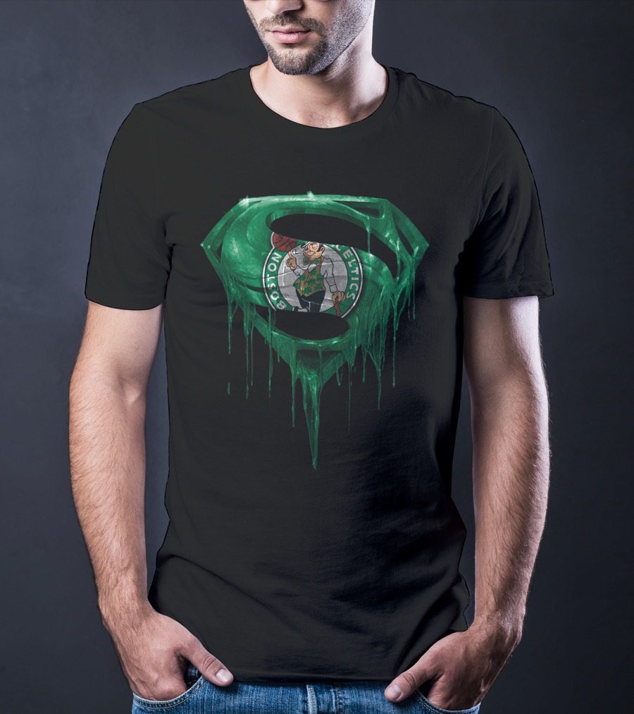 Boston Celtics Superman Logo Melting Spm T-Shirt