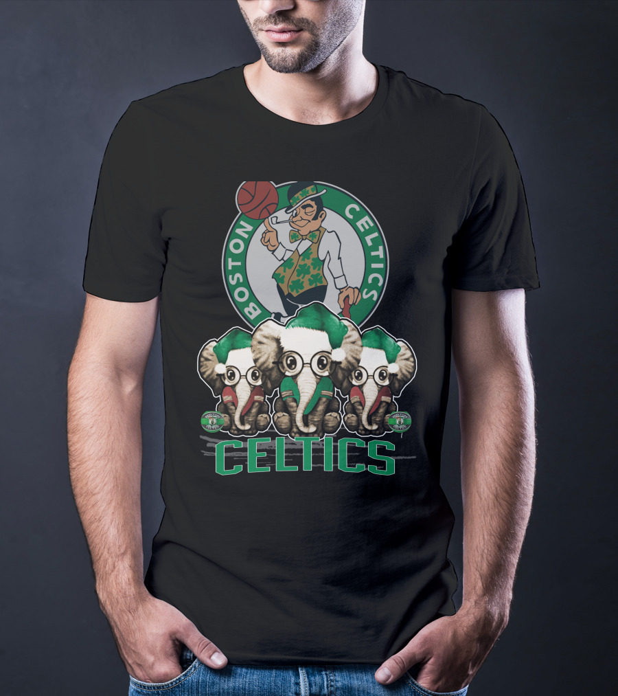 Boston Celtics Xmas Elephants T-Shirt