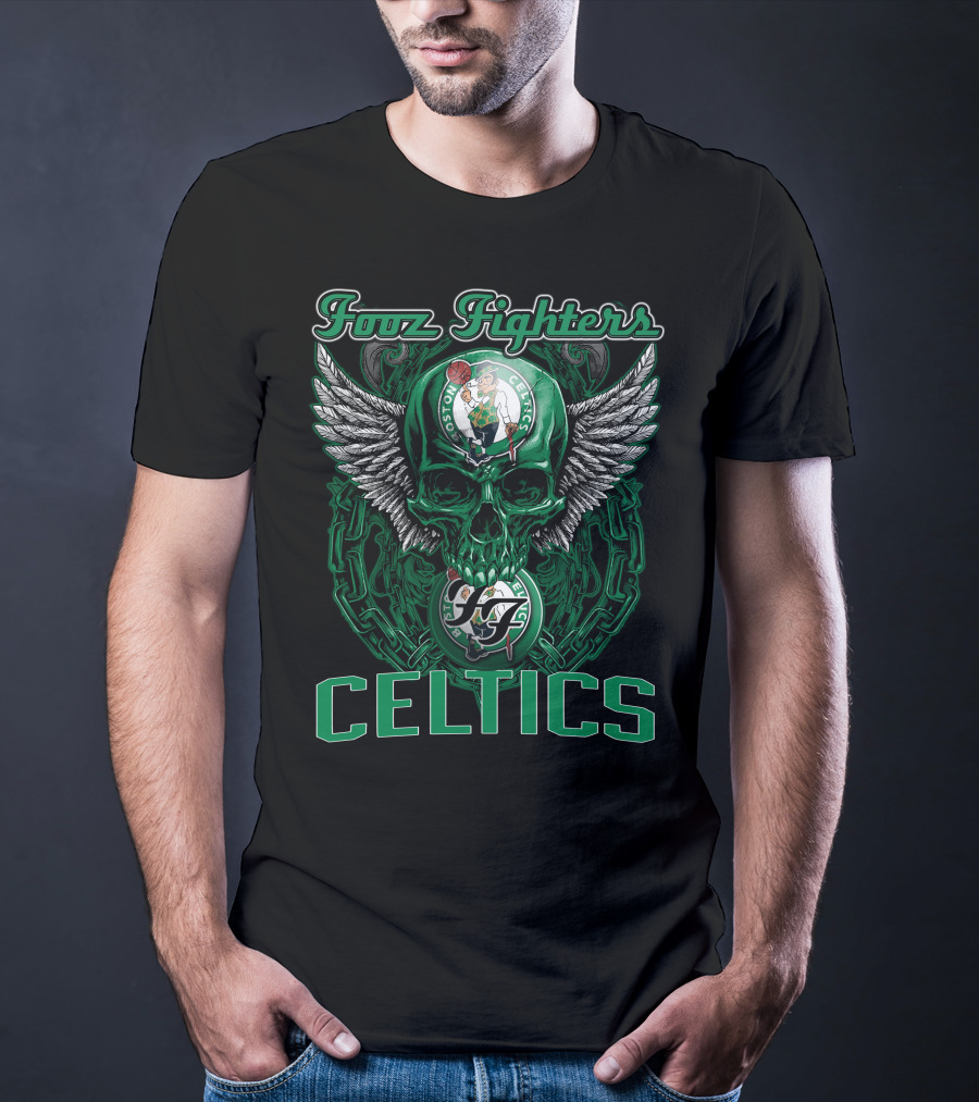 Foo Fighters Boston Celtics Winged Skull T-Shirt