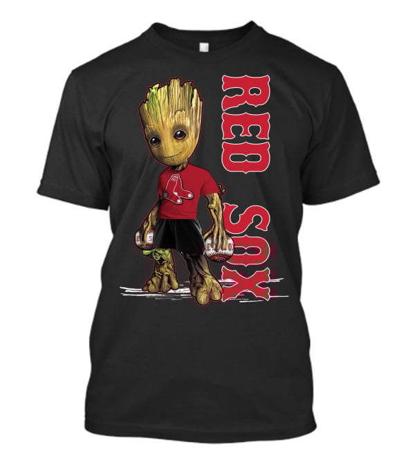 Baby Groot Boston Red Sox Fan Holding Baseballs T-Shirt