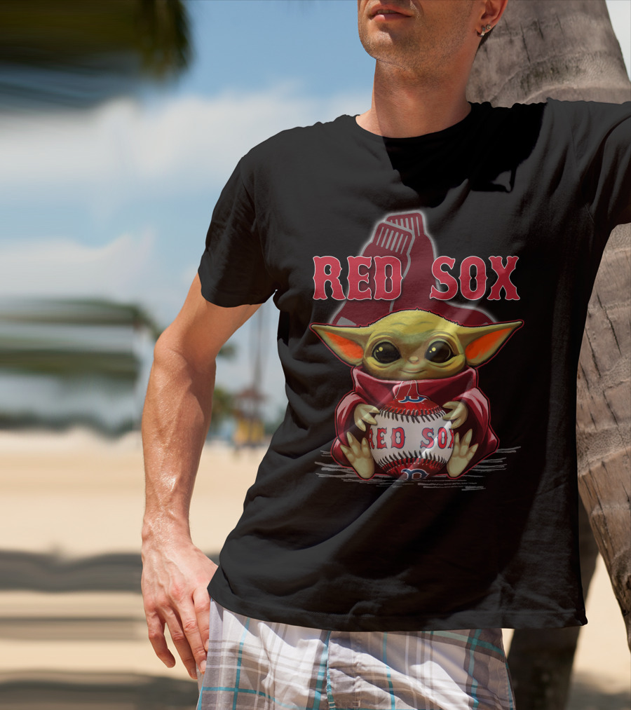 Yoda Red Sox Baseball Boston Fan Art Collaboration T-Shirt