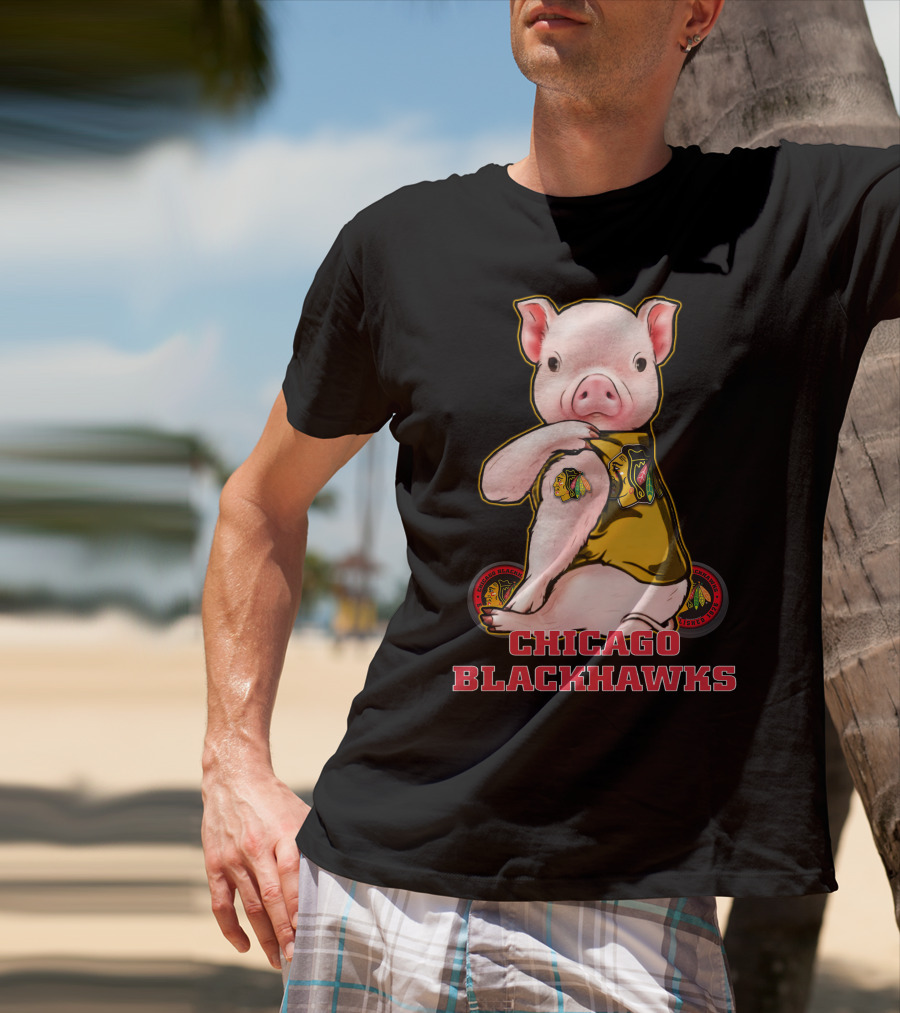 Chicago Blackhawks Pig Mascot Fan T-Shirt