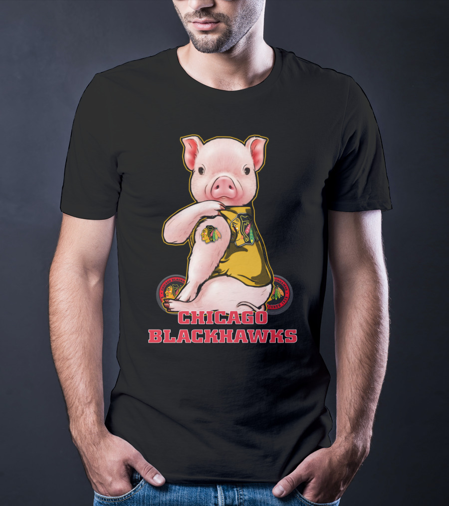 Chicago Blackhawks Pig Mascot Fan T-Shirt