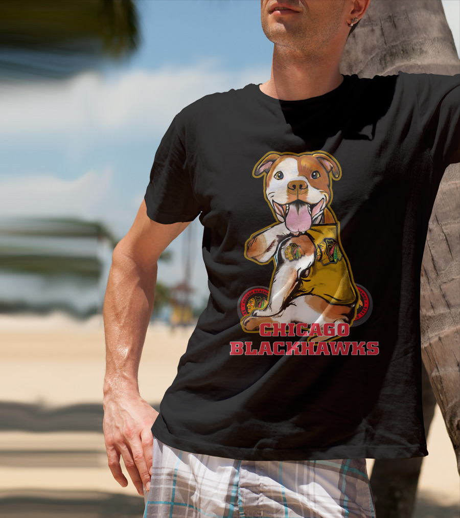 Chicago Blackhawks Pitbull Fan T-Shirt