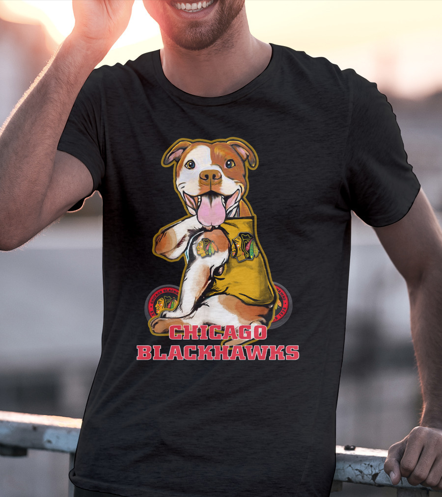 Chicago Blackhawks Pitbull Fan T-Shirt