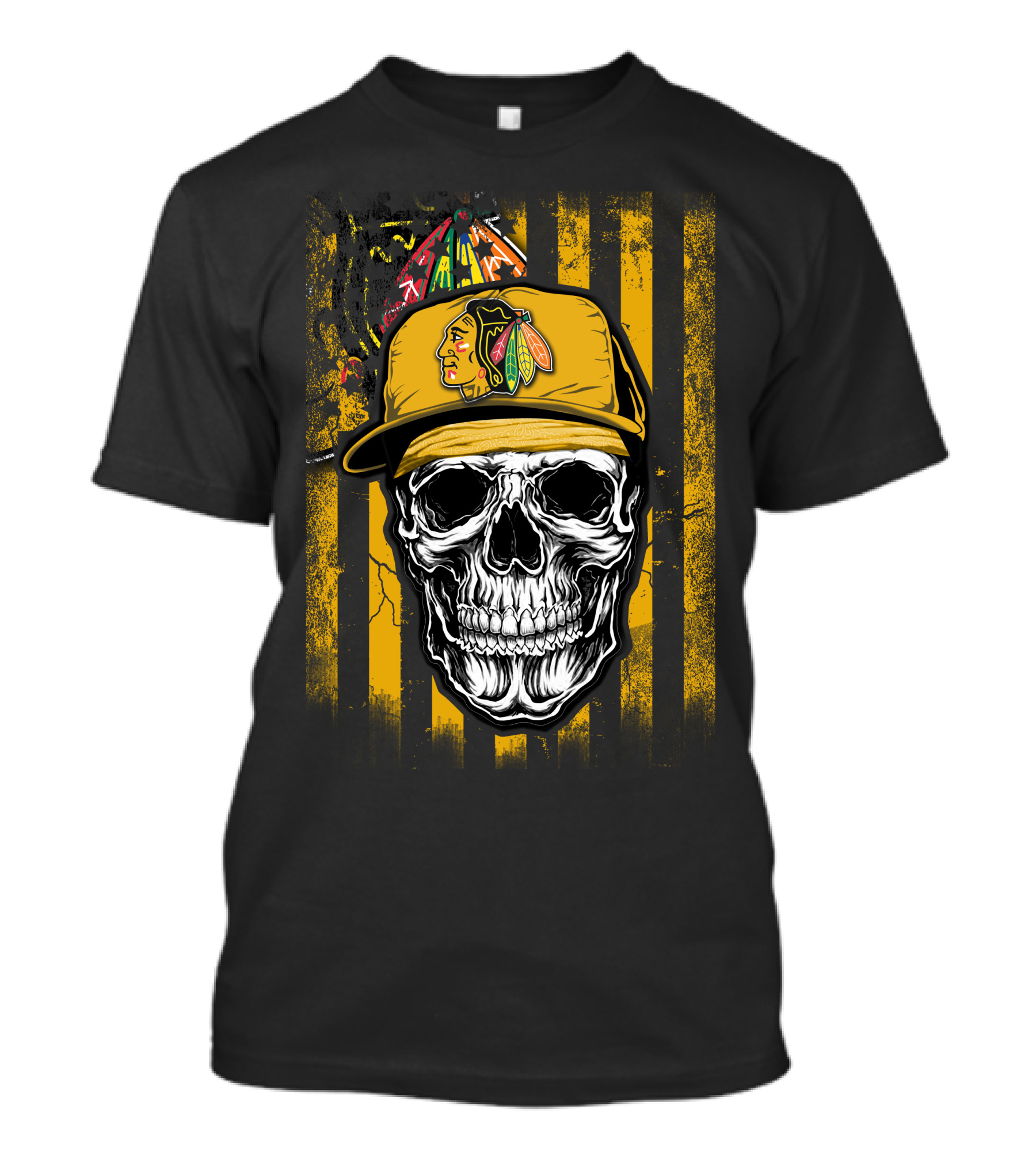 Chicago Blackhawks Skull With Iconic Cap T-Shirt