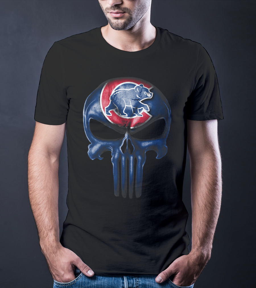 Chicago Cubs Skull Punisher T-Shirt