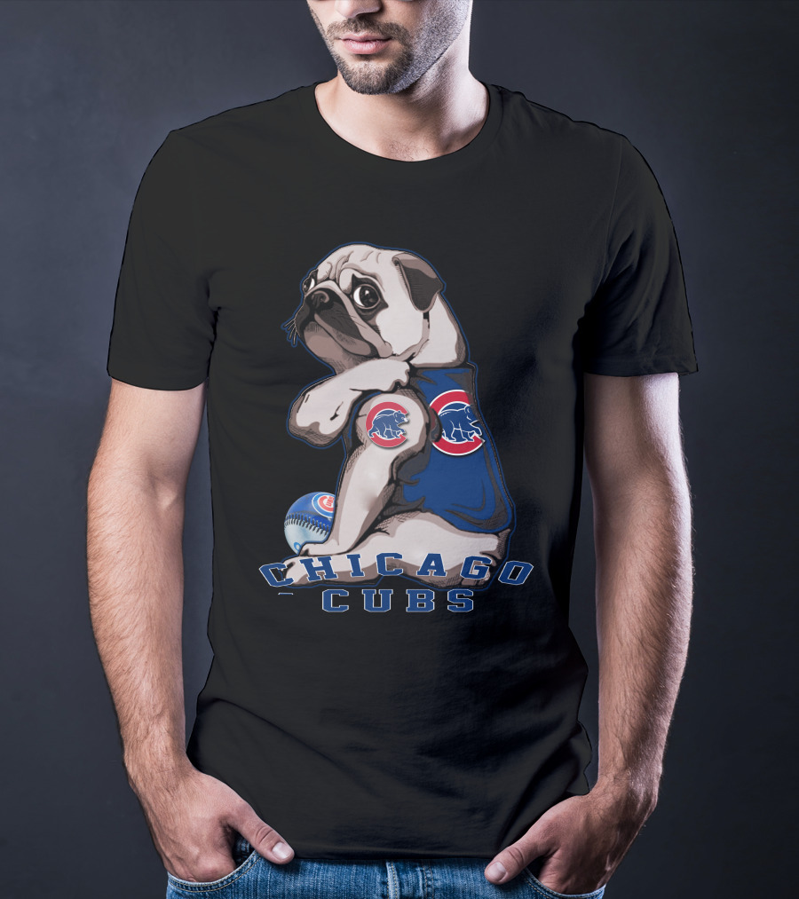 Chicago Cubs Pug Baseball T-Shirt