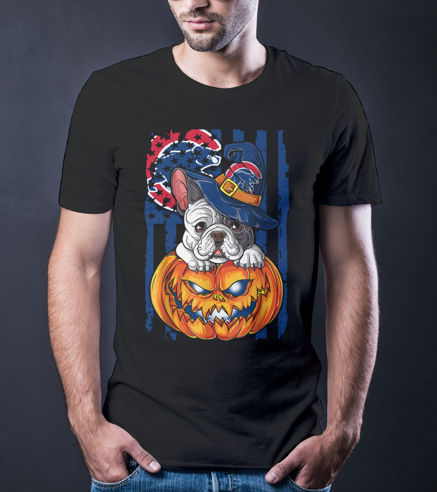 Hlw Bulldog Chicago Cubs Halloween Pumpkin Wizard T-Shirt