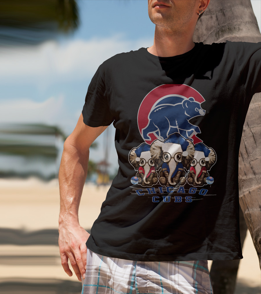 Chicago Cubs Christmas Elephants T-Shirt