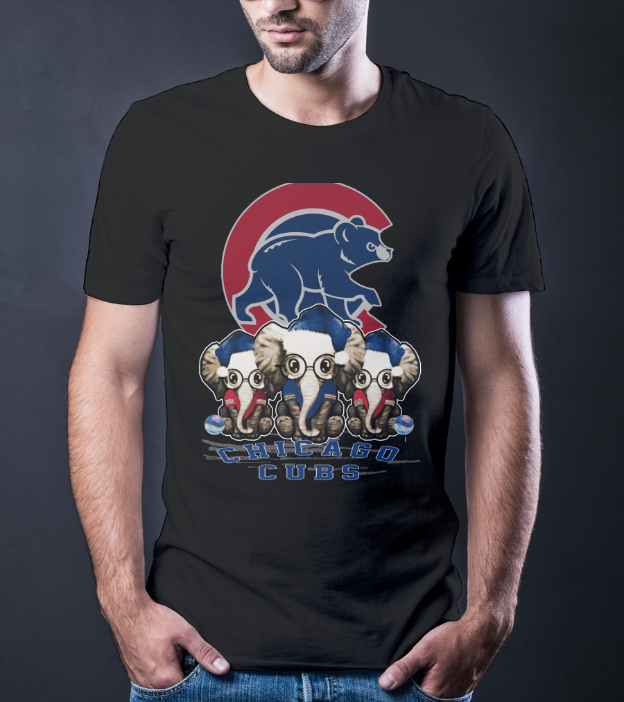 Chicago Cubs Christmas Elephants T-Shirt