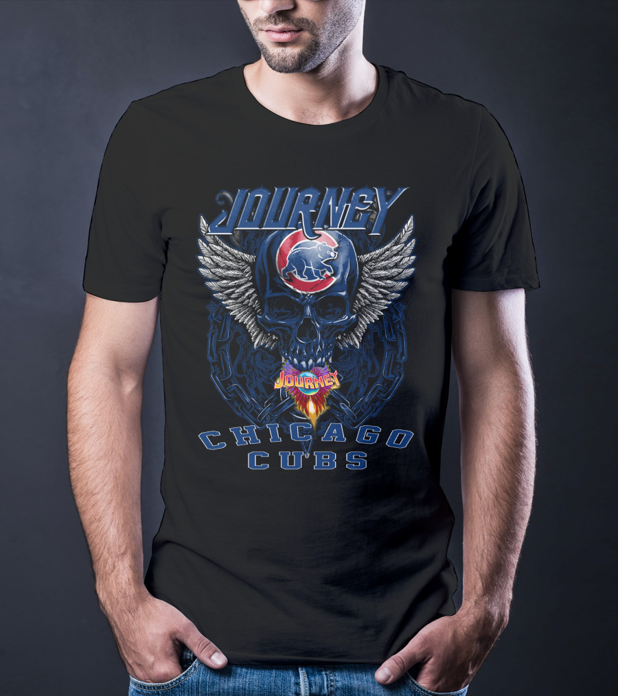 Journey Chicago Cubs Skull Wings T-Shirt
