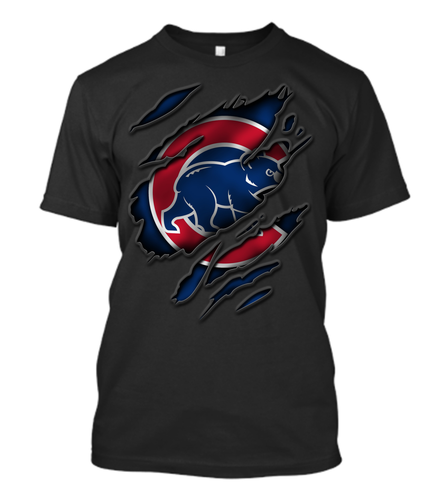 Torn Chicago Cubs Logo Claw Rip T-Shirt