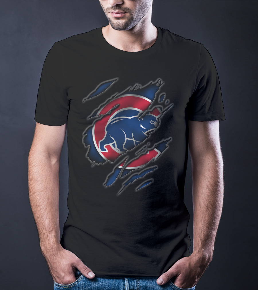 Torn Chicago Cubs Logo Claw Rip T-Shirt