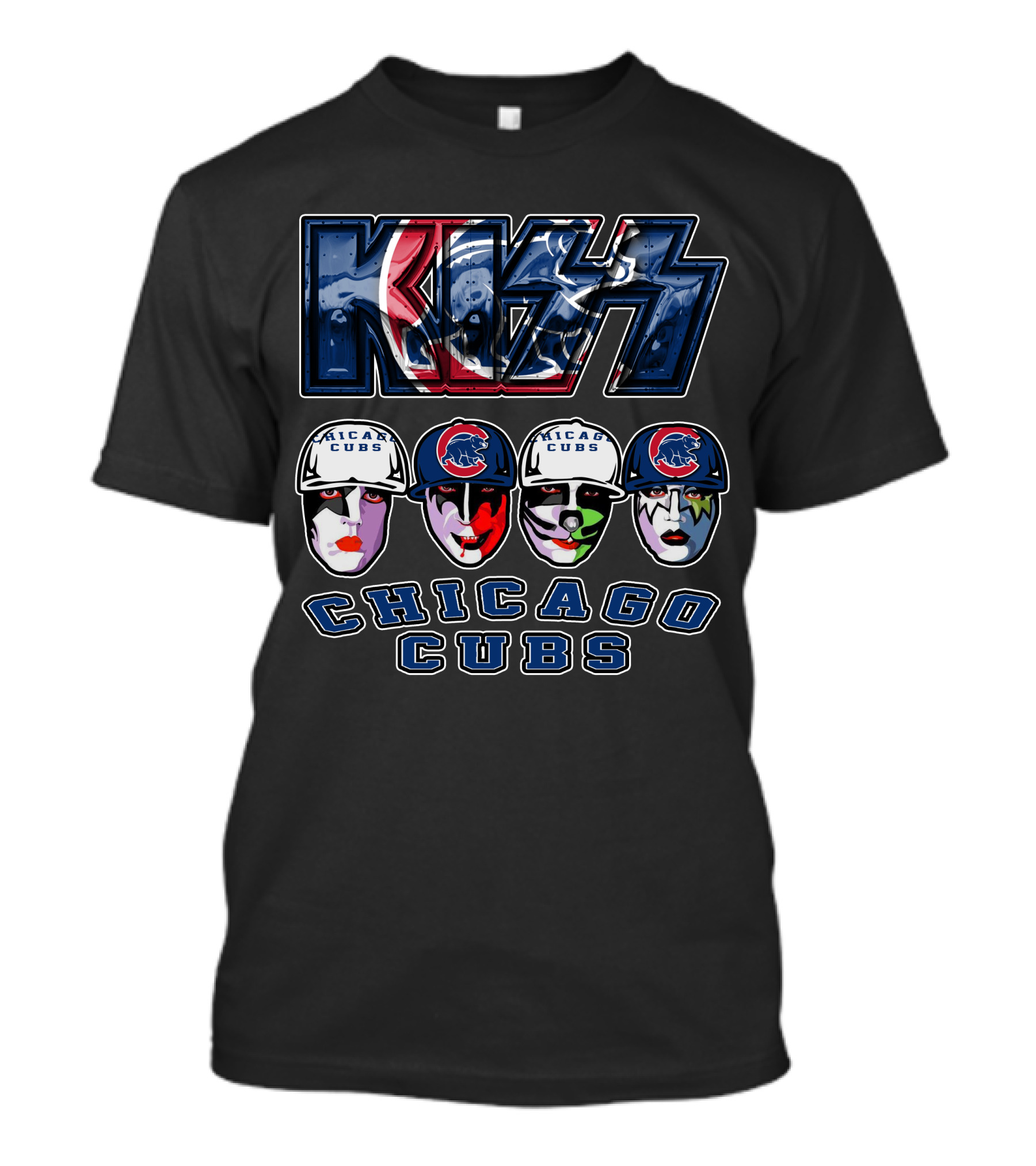 Kiss Chicago Cubs Baseball Mascot Makeup Faces T-Shirt