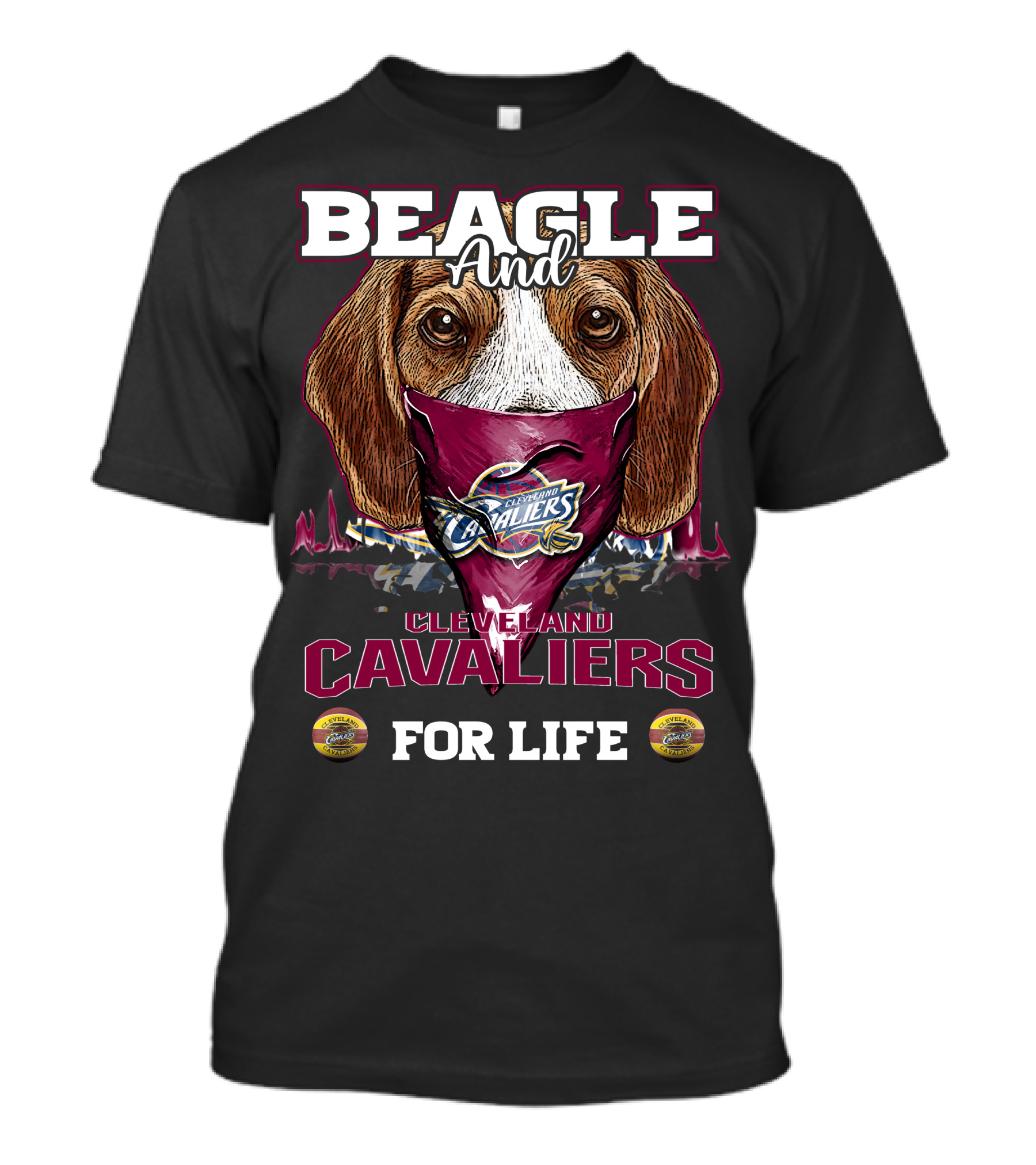 Beagle And Cleveland Cavaliers For Life T-Shirt