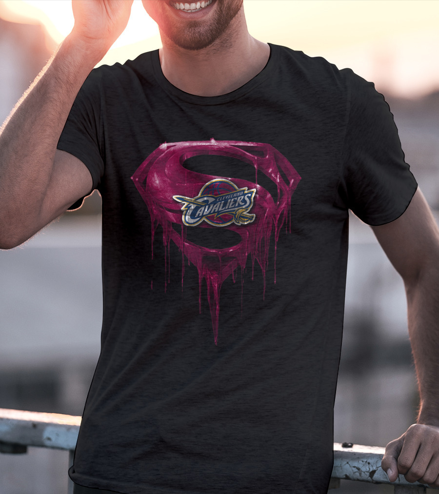 Cleveland Cavaliers Dripping Superman Logo Spm T-Shirt