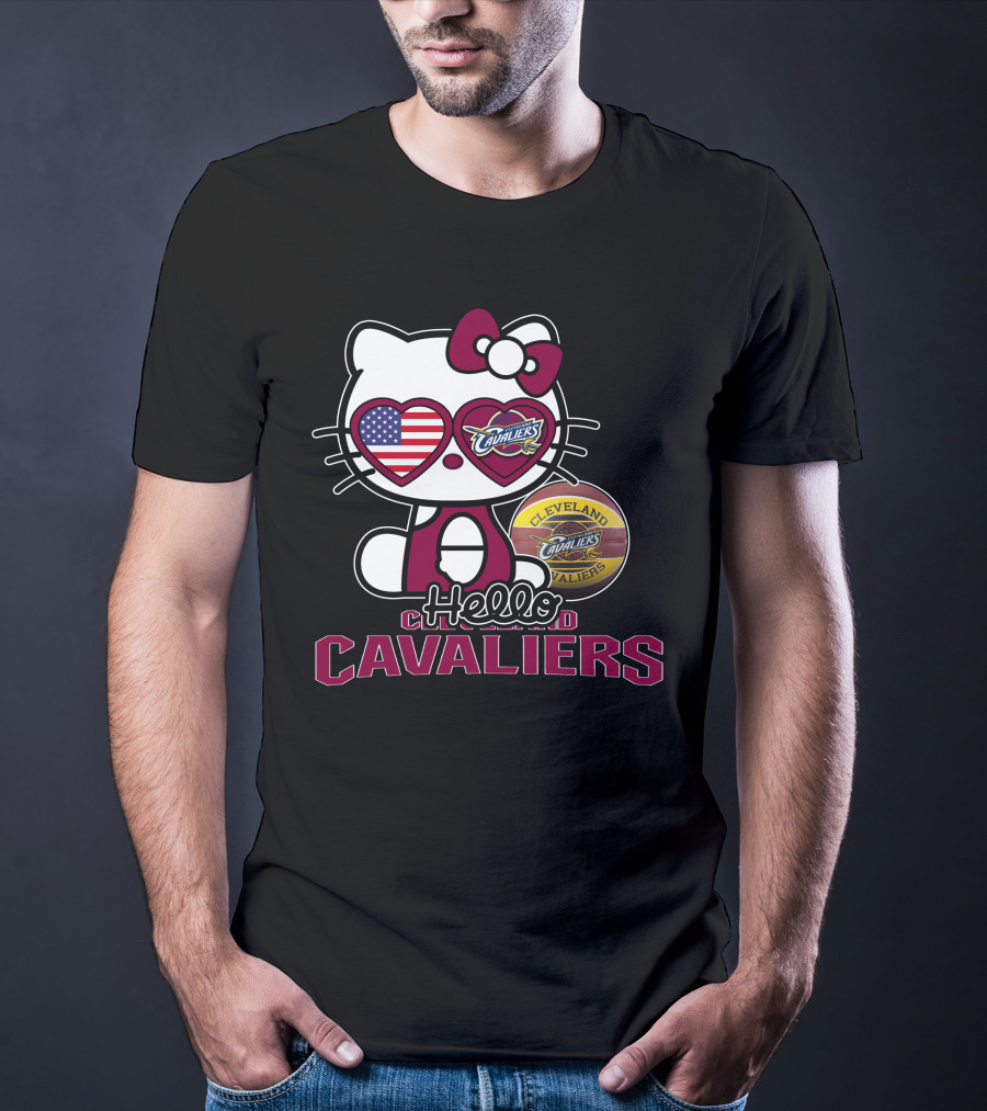 Hello Kitty Cleveland Cavaliers American Flag Basketball Cavaliers T-Shirt