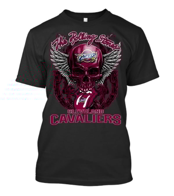 The Rolling Stones Cleveland Cavaliers Skull Winged Logo Mashup T-Shirt