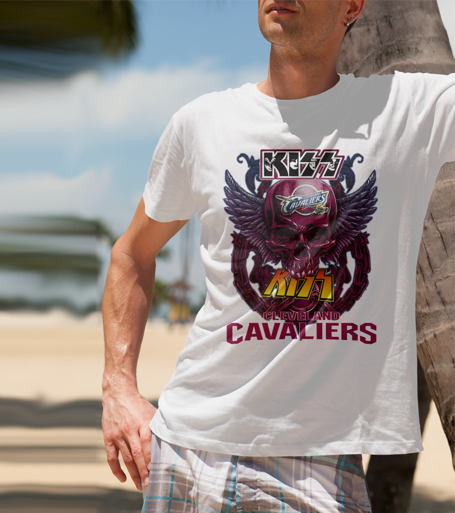Kiss Cleveland Cavaliers Skull Wings T-Shirt
