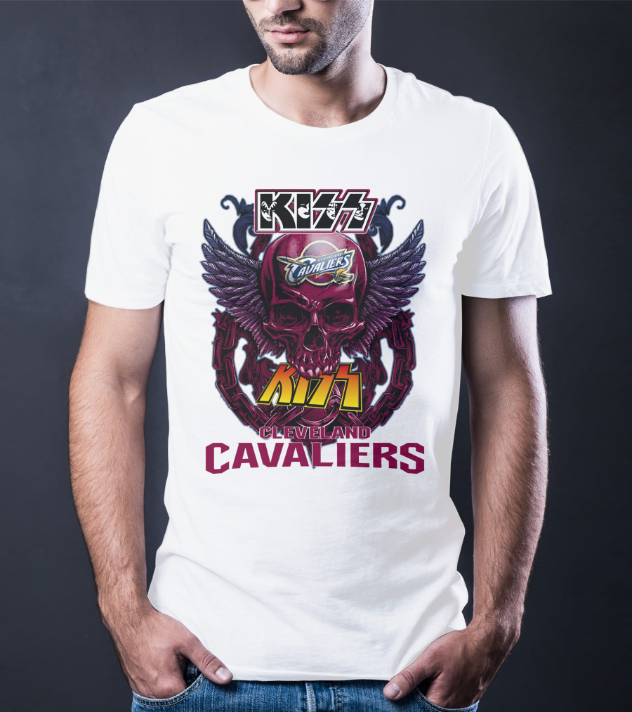 Kiss Cleveland Cavaliers Skull Wings T-Shirt