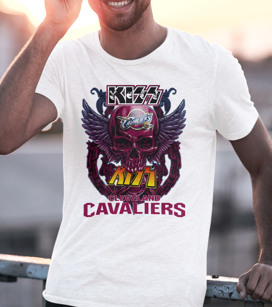 Kiss Cleveland Cavaliers Skull Wings T-Shirt