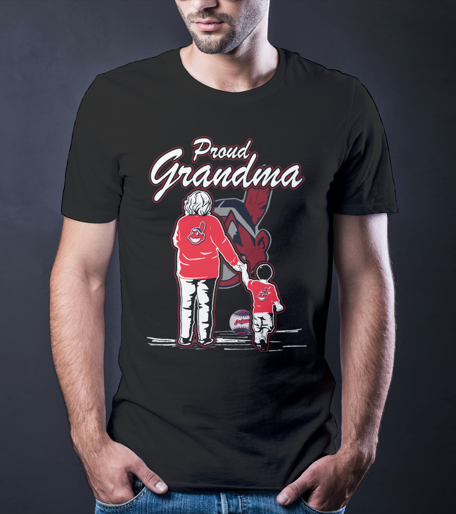 Proud Grandma Cleveland Indians Baseball Family T-Shirt