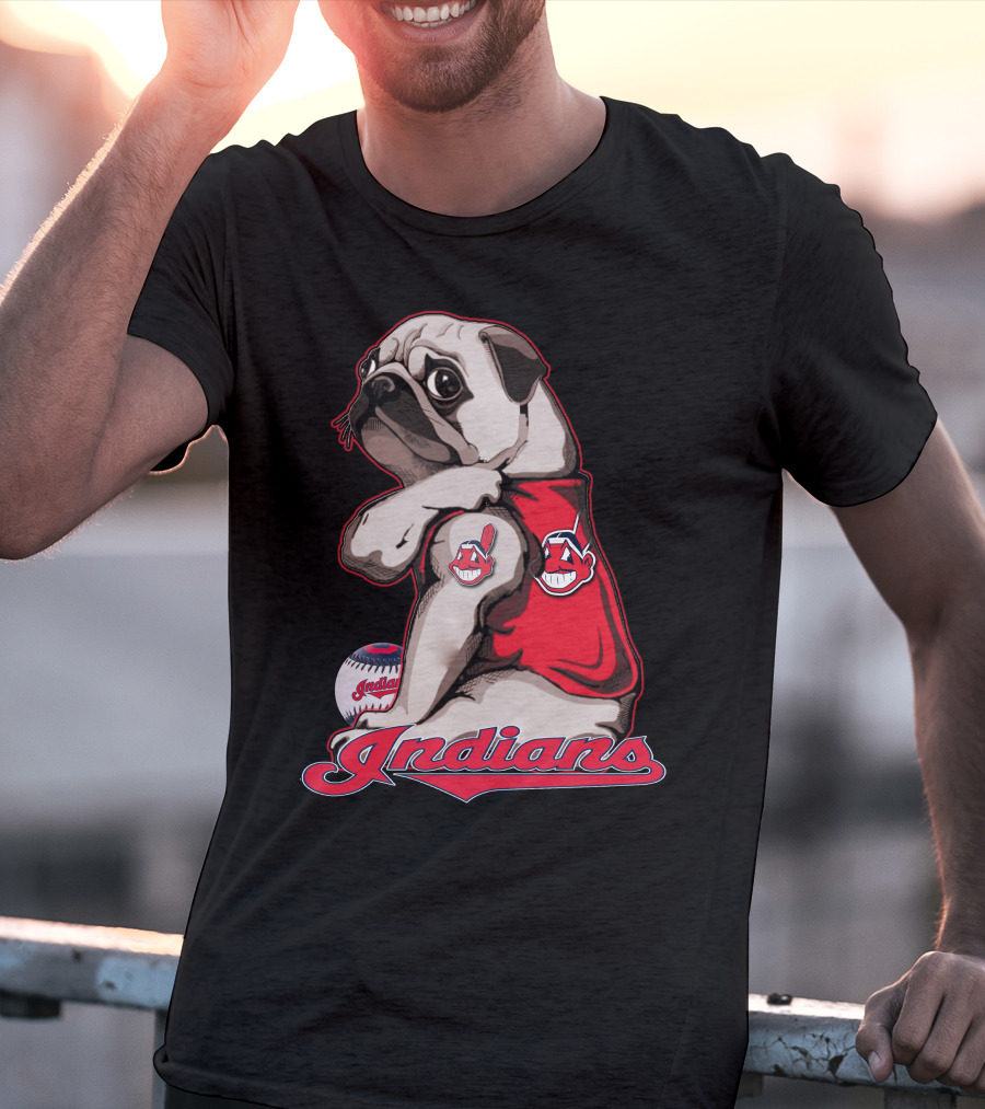 Pug Cleveland Indians Baseball Chief Wahoo Indians T-Shirt
