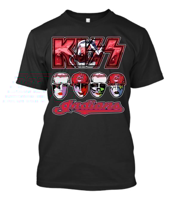 Kiss Cleveland Indians Face Paint Baseball Team T-Shirt