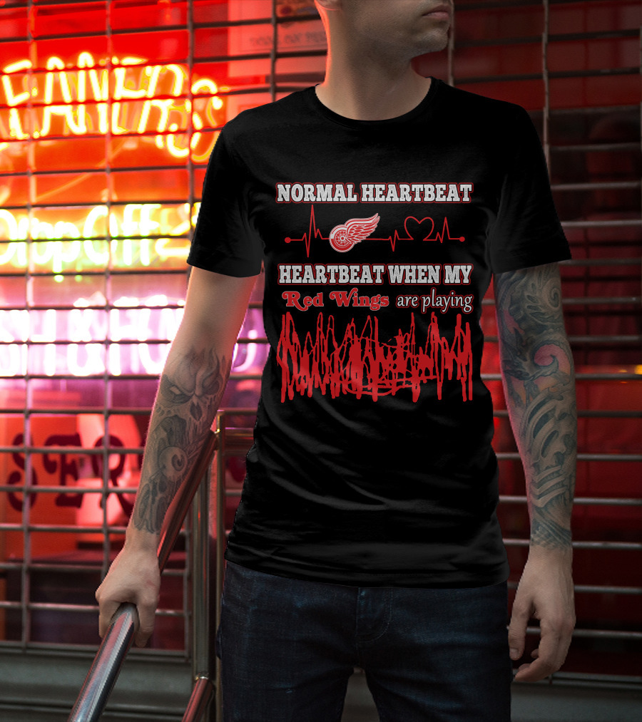 Normal Heartbeat Heartbeat When My Red Wings Are Playing T-Shirt
