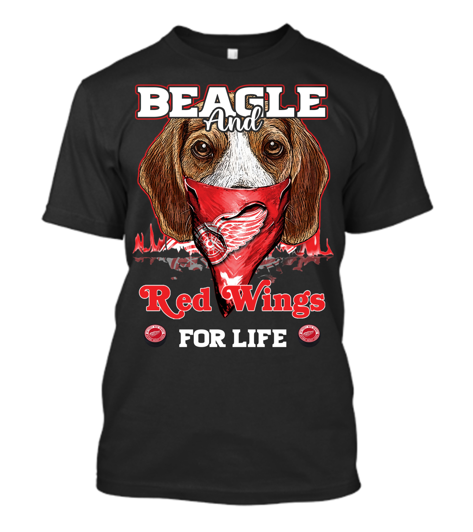 Beagle And Detroit Red Wings For Life T-Shirt