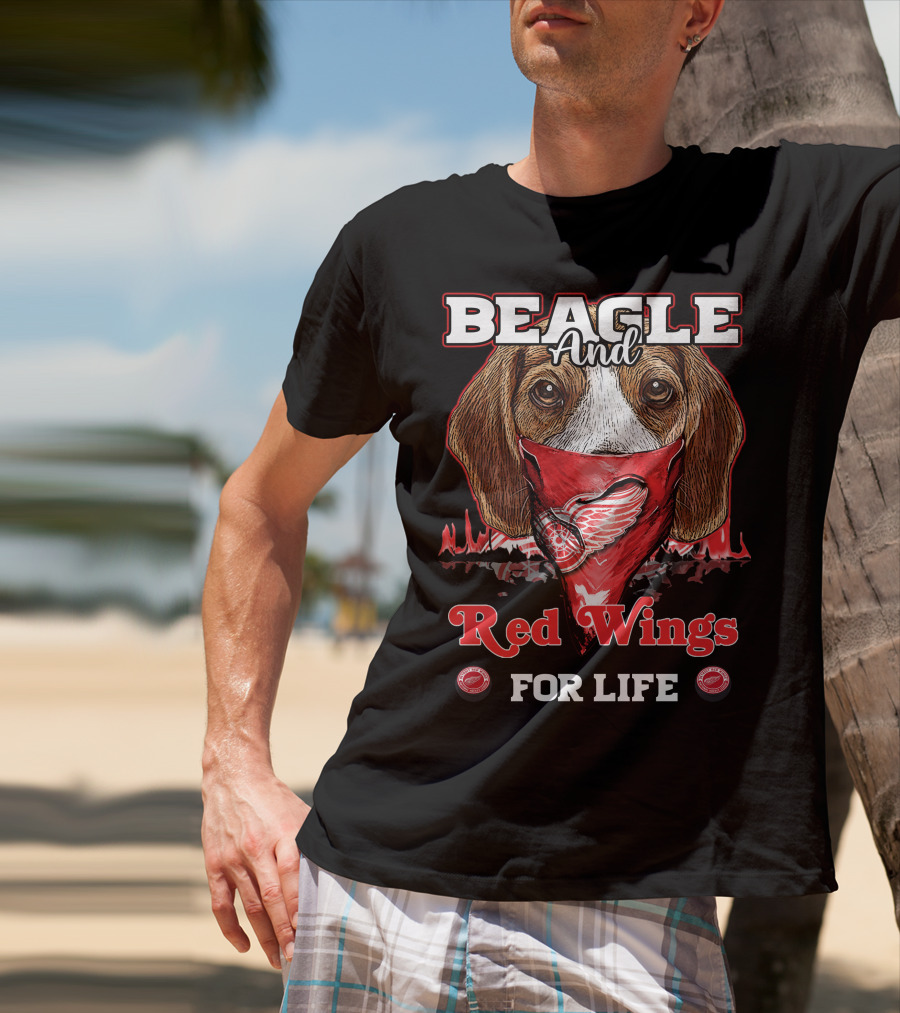 Beagle And Detroit Red Wings For Life T-Shirt