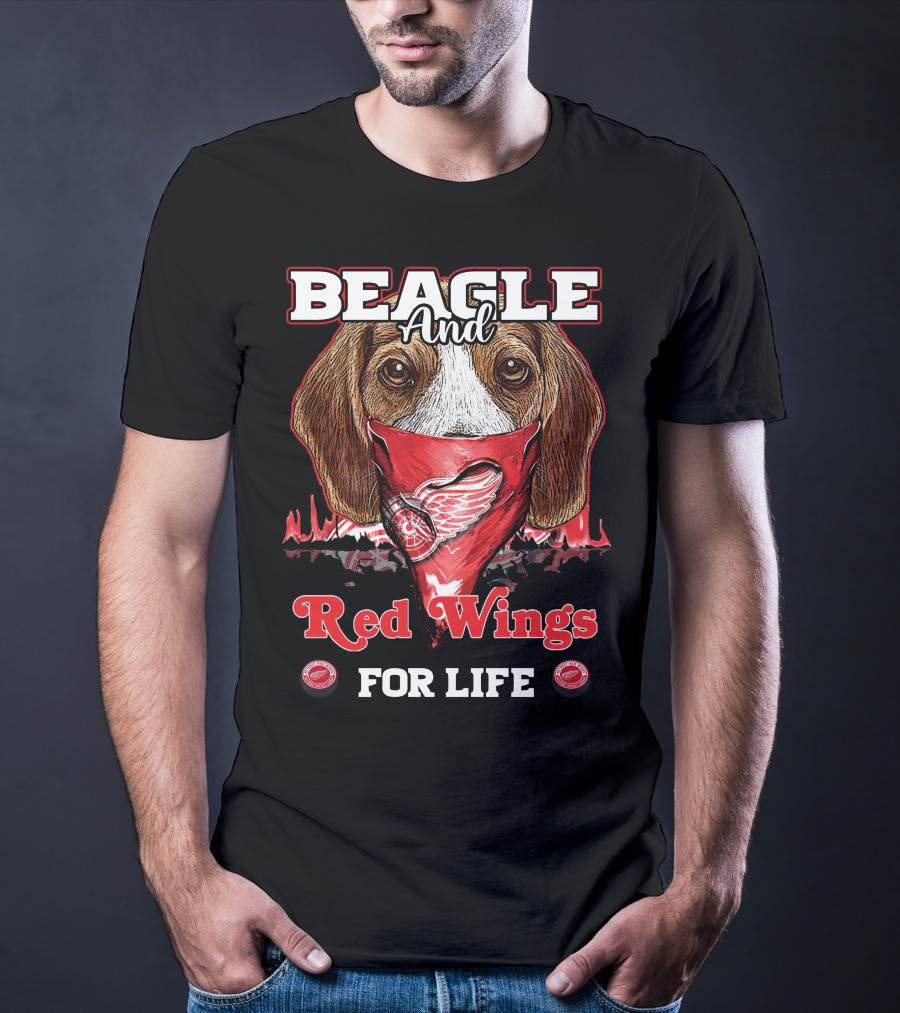 Beagle And Detroit Red Wings For Life T-Shirt