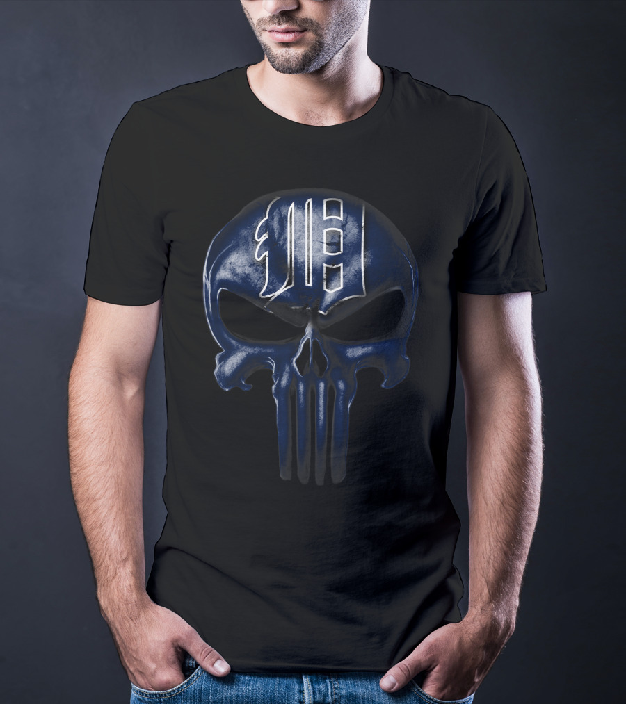 Detroit Tigers Skull Emblem T-Shirt