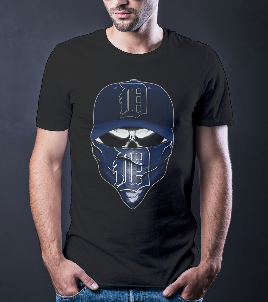 Detroit Tigers Skull Bandana Cap T-Shirt